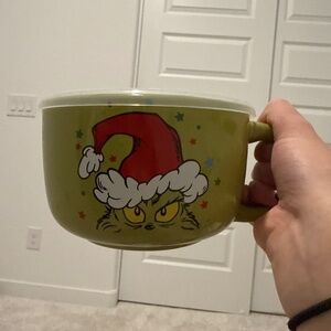 4pcs Glass Grinch Mug With Lid To Keep Warm